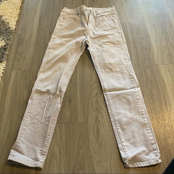 Uniqlo Denim - Uniqlo pale grey/purple straight leg jeans size 24